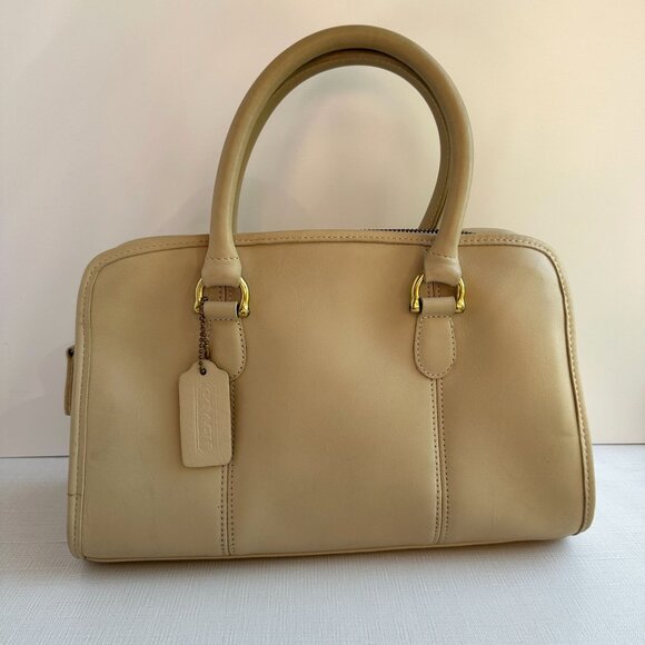 Vintage COACH Beaumont Satchel 9871 Bone Leather Top Handle Crossbody Bag - Picture 16 of 16